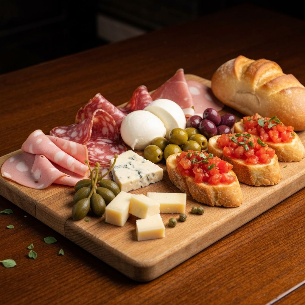 Antipasti Platte mit italienischen Spezialitaeten