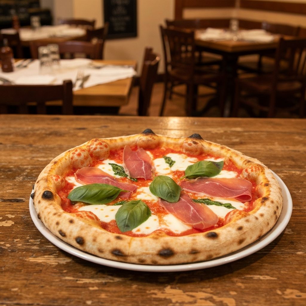 Neapolitanische Pizza mit Prosciutto